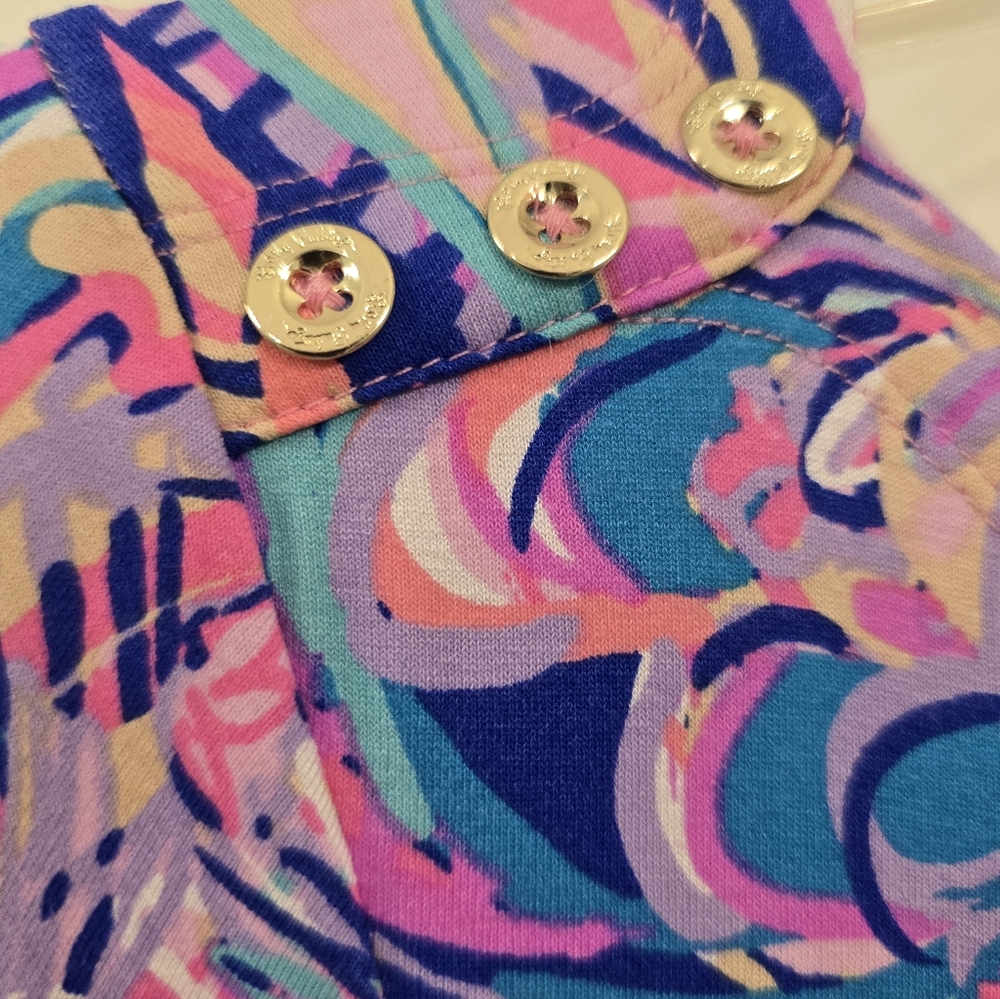 Lilly Pulitzer Size XL Sophie Dress 50+ UPF. Blue Current Drop Me A Line ❤️ EEUC - Picture 7 of 12